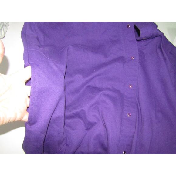 VTG Only Necessities Women’s 3X Purple Floral Embroidered Lounger House Dress - Picture 9 of 10